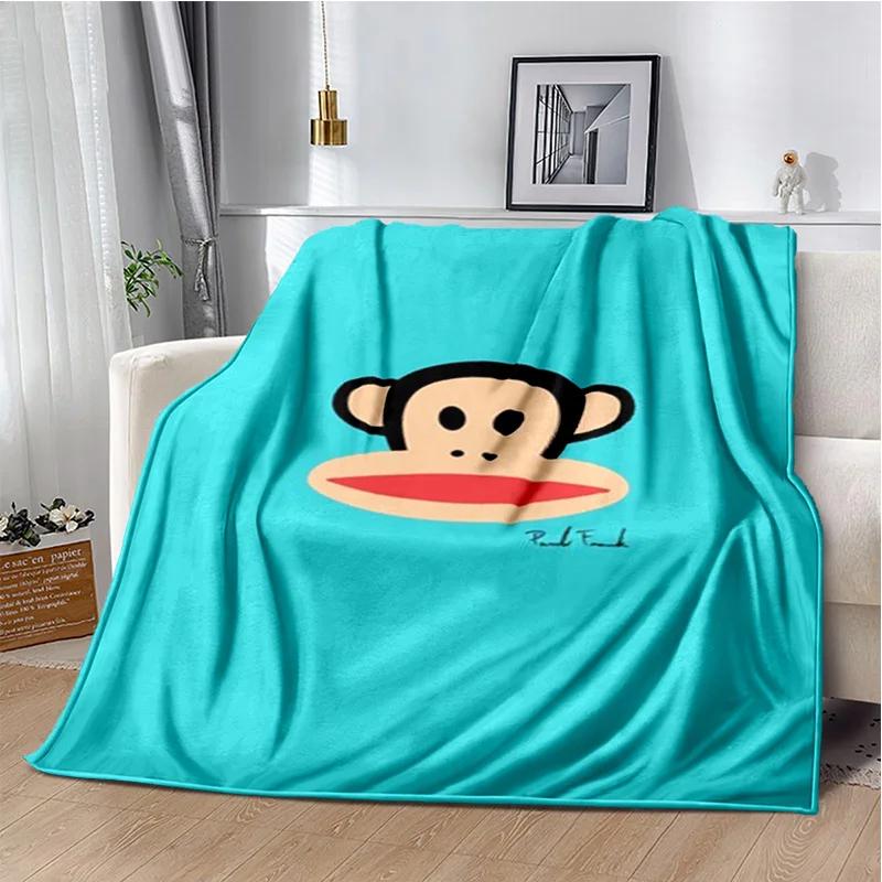 P-Paul Frank-k Flannel Portable Blanket for Children's Picnic in Living Room Bedroom Sofa Bed Ideal Birthday Gift