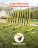 Double Expandable Barricades, 5.46m Industrial Safety Barriers, Flexible Mobile Barricade with Locking Casters, Portable Folding Security Gate Metal