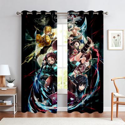 3D Rajzfilm Anime Karakter Függönyök Gyerekek Kedvence Hálószoba Dekoráció Anime Függönyök 2 Panel Fiú Lány Szoba Dolgozószoba Ablak Dekoráció