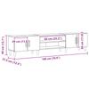 TV Cabinet Black Oak Effect 180 x 31.5 x 40 cm
