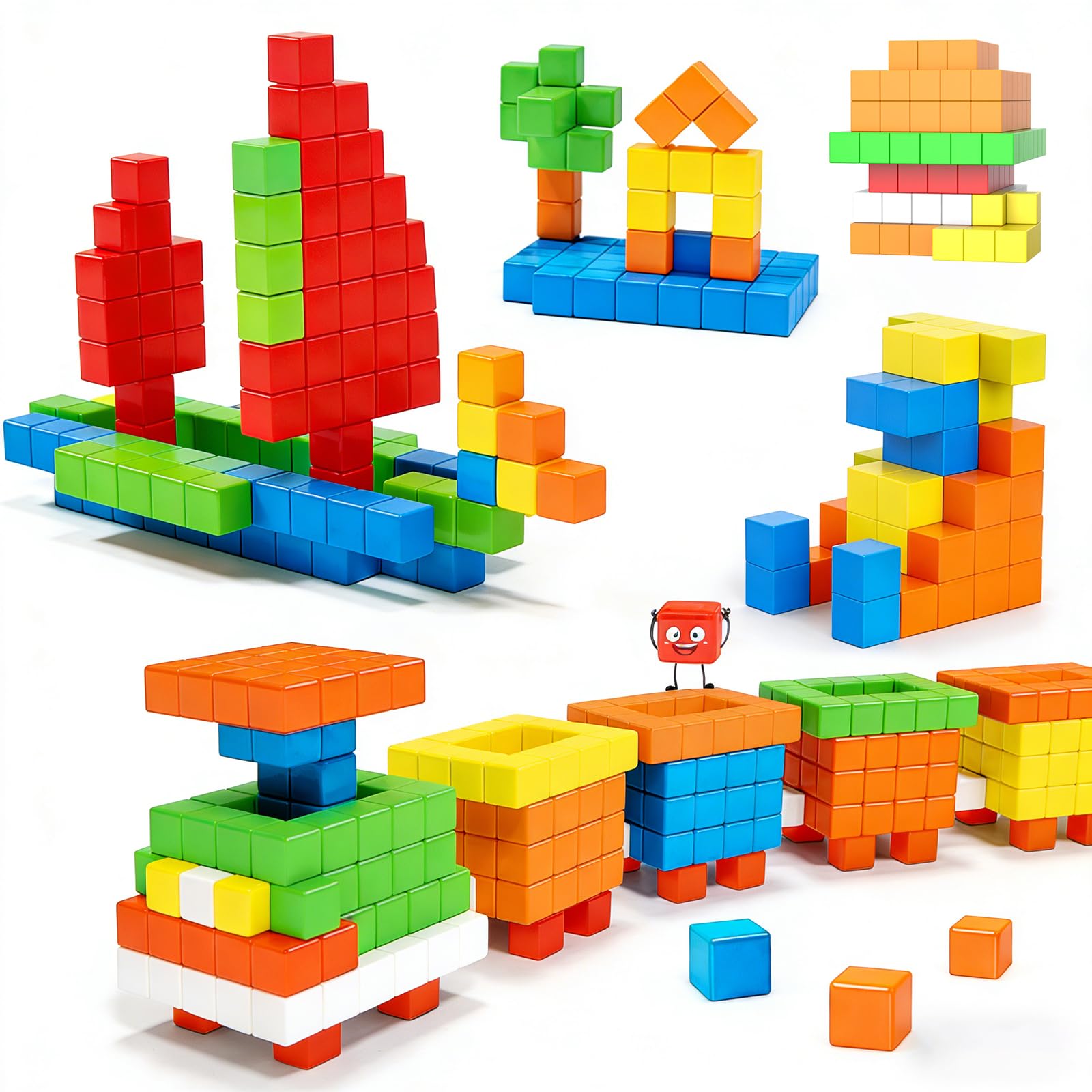 

AOMACO Магнитный конструктор Обучающий Цветной Конструктор Развивает Креативность и Пространственное 3D Магнитный Подарок для Мальчиков и Девочек от 6 лет и Включает Хранение