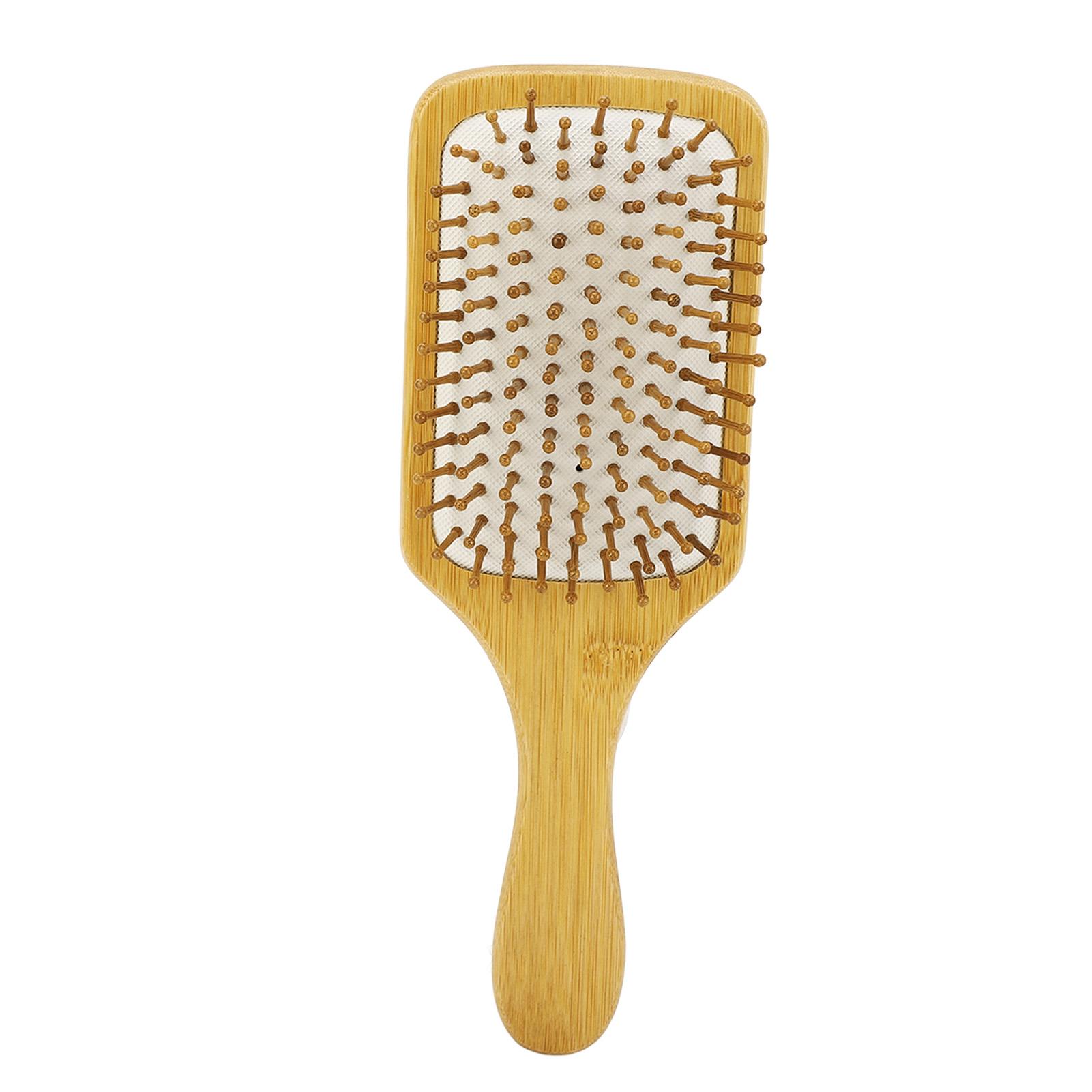 

Bamboo Hair Brush Massaging Scalp Anti Static Detangling Hairbrush for Home Salon