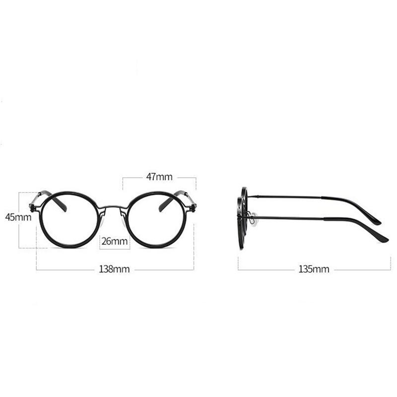 Anti Blue Rays Round Prescription Eyeglasses With Cylinder Brand Designer Metal Steampunk Nearsighted Glasses 0 -0.5 -0.75 To -6