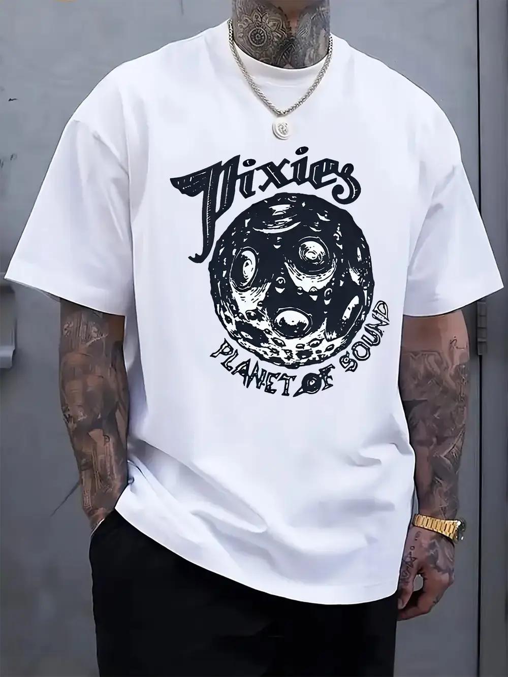 

Round Neck Short Sleeve T-shirt Featuring a Print of The Band Pixies S