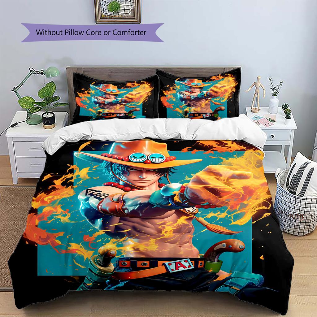 Cartoon Pattern Bedding Quilt Set Quilt Cover Pillowcase Home Decoration Birthday Gift (1 * Duvet Cover + 2 * Pillowcase, Without Core)