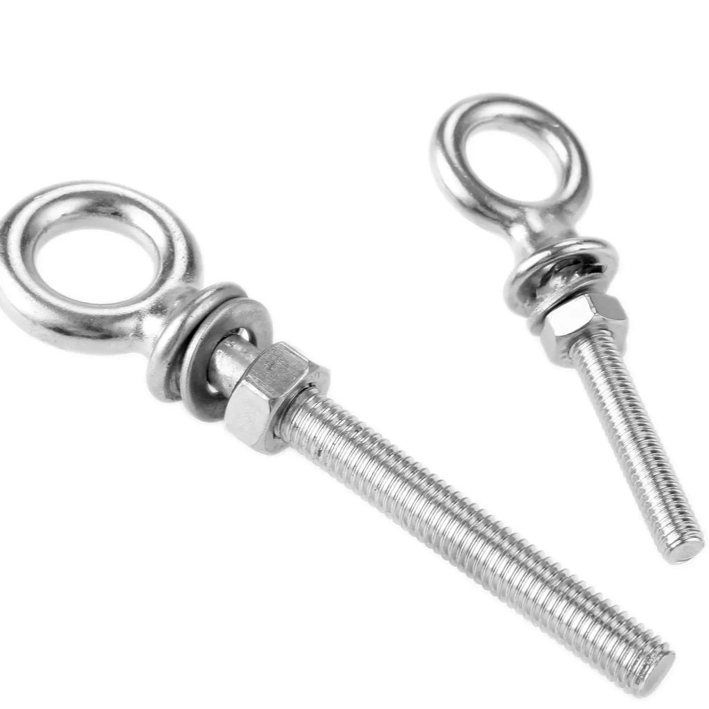 1PCS/5PCS 316 Stainless Steel Long Lifting Eye Bolt Eyebolts With Nuts & Washers Set Boats Screw M6*60 M8*80 M10*100