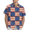 Men's Casual Stylish Flag Letter Print Shirt - Men's Lapel Short-sleeved Button-up Shirt