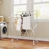 Clothes Drying Rack, Foldable Standing Dryer with 3 Adjustable Rails, Stainless Steel Tower Drying Rack on Wheels, for Indoor and Outdoor