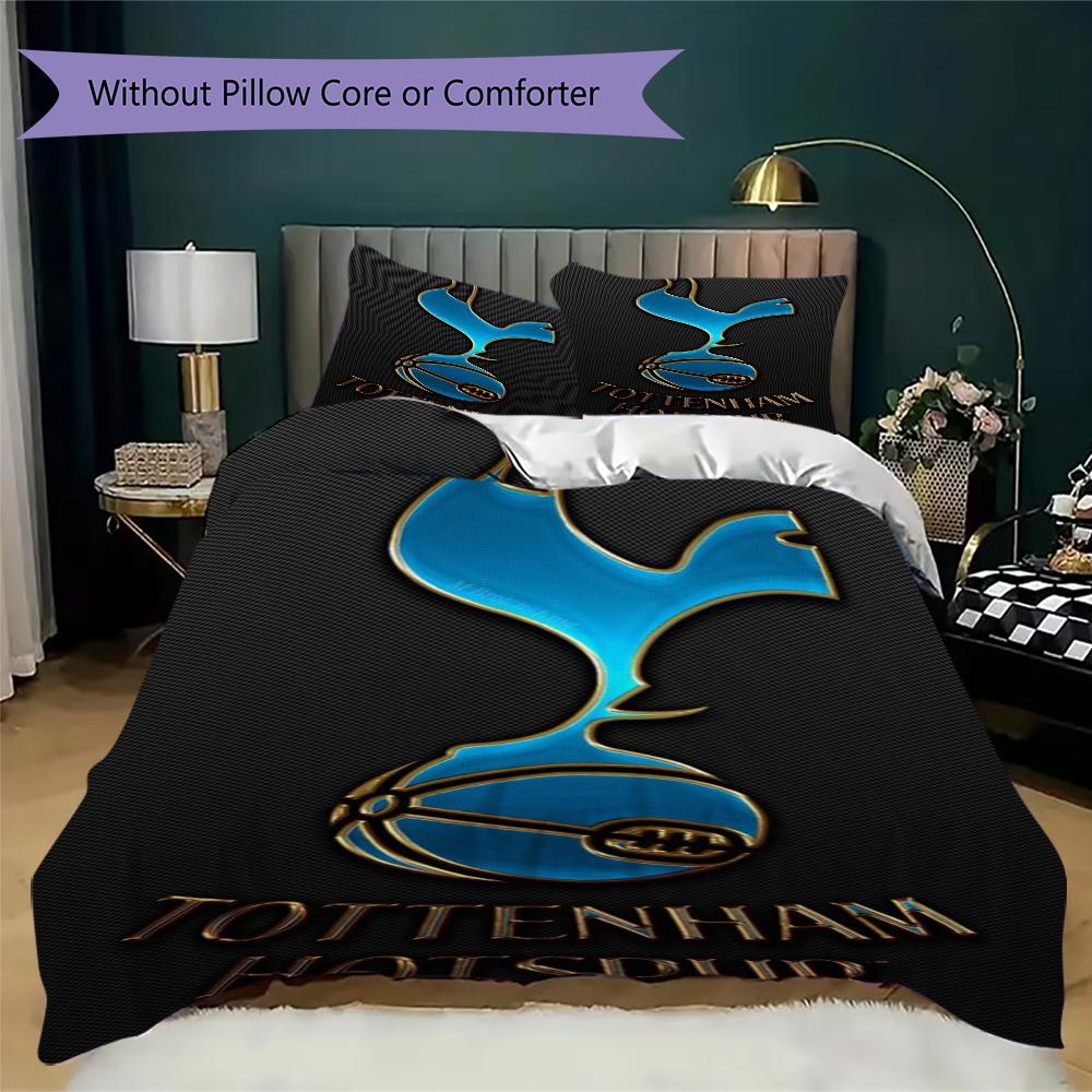 Tottenham Hotspur FC Pattern Bedding,Quilt Set Quilt Cover Pillowcase Home Birthday Gift(1 * duvet cover + 2 * pillowcase, without core)_lx