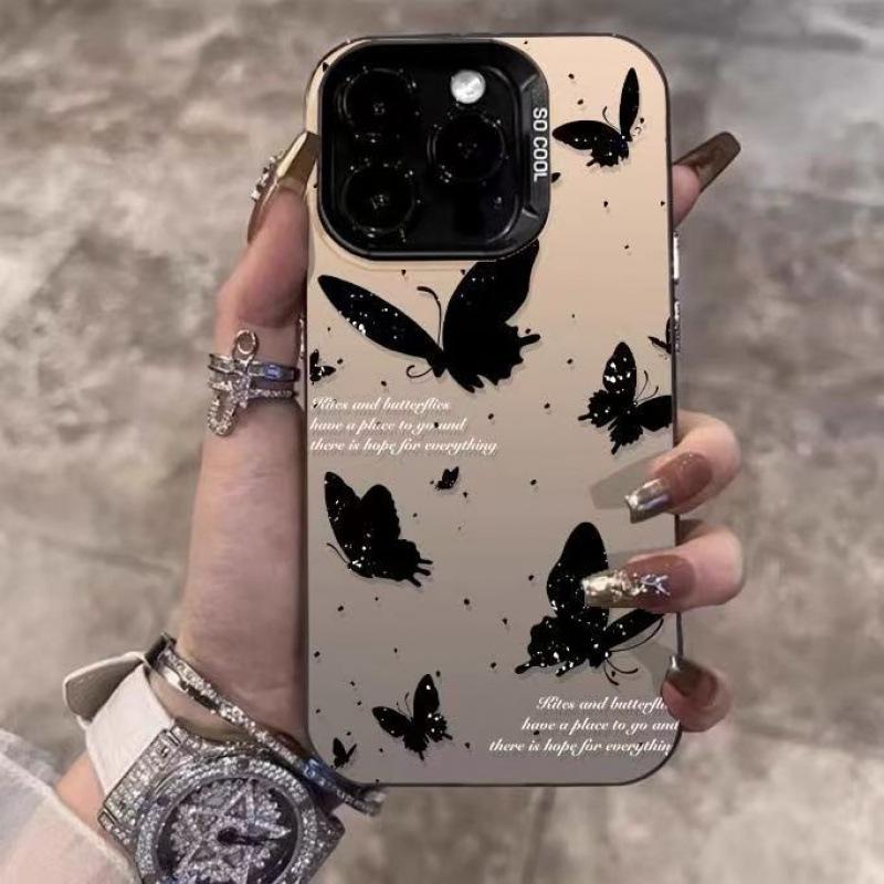 Butterflies Fluttering iPhone Case for Models X, 13 Pro Max, 14, 15, 16 Pro, 17 - Drop-proof Design.