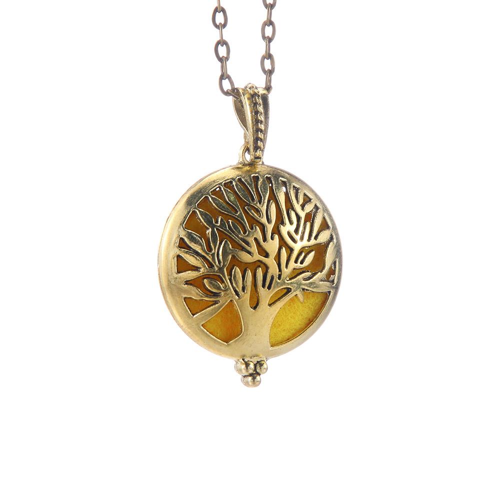 Aromatherapy Necklace Tree of Life Diffuser Jewelry Vintage Open Locket Pendant Essential Oil Perfume Aroma Diffuser Necklace