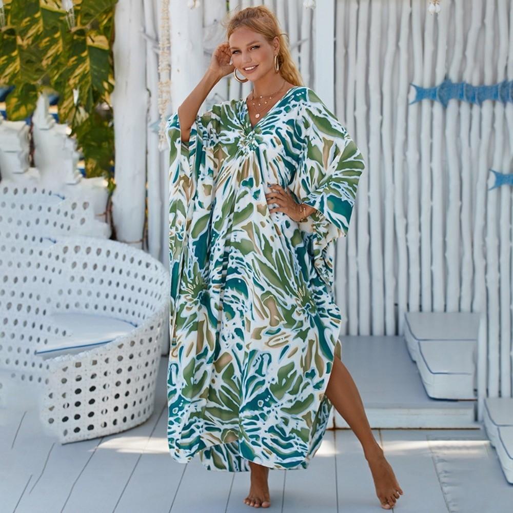 Oversized Bikini Cover-ups Boho Loose Maxi Dress Casual Long Dress Beachwear For Women