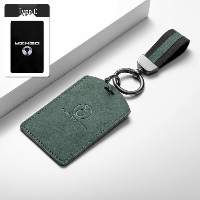 BYD D9 Suede Car Key Case - NFC Card Holder with Logo, Three-Color Protection for Men & Women