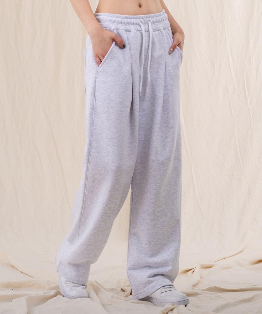 Ellamo Wide One-Pleat Sweatpants [Melange]