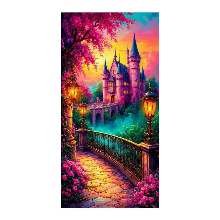 Castle Streetlight Scenery Large Size Diamond Painting New Collection Landscape Diy Full Drill Rhinestone Embroidery Mosaic Cross Stitch Kits