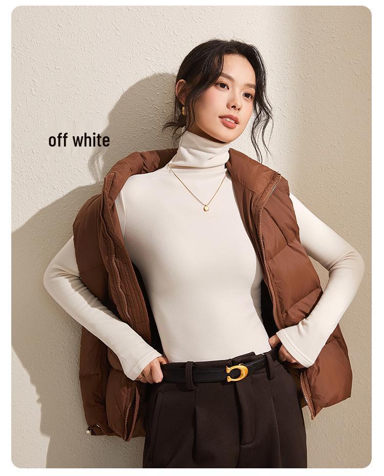 Women's Gray Winter High-Neck Base Layer Shirt - Thick, Warm, Stylish Plus Velvet Inner Wear