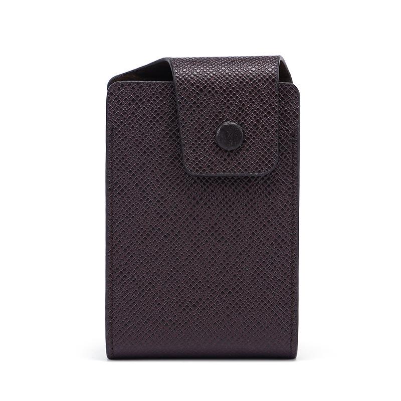Stylish Multi-functional Cross-Grain Card Holder with Buckle for Coins and IDs