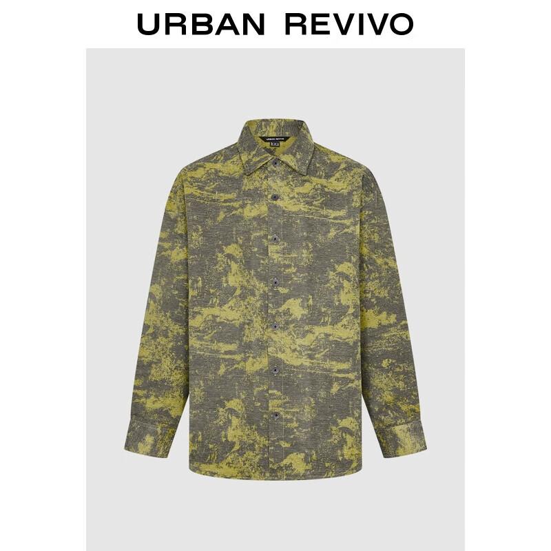 Men s Winter Retro Pattern Lapel Shirt S