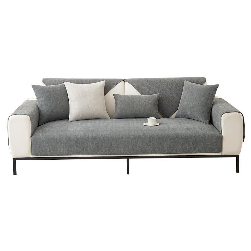 Universal Chenille Herringbone Sofa Cushion: Non-slip, Dirt-Resistant, All-Season Japanese Style Solid Color Cover