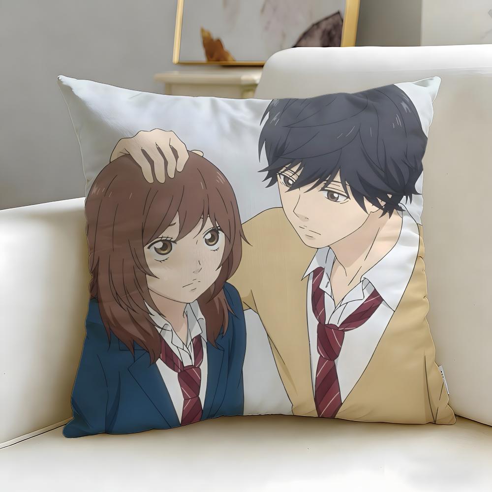 classic manga Ao Haru Ride Cushion Cover Soft & Easy-Wash Pillow Case – Versatile for Couch, Bed, Travel and Office