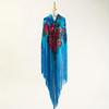 Elegant Long Tassel Peony Flower Shawl Scarf - Ethnic Retro Style, 50cm.