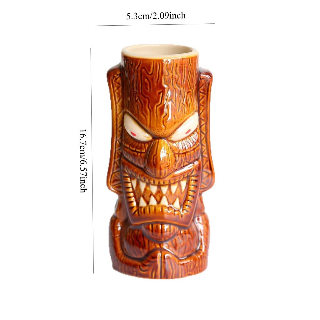 Tazza Tiki a Forma di Cocco Tazza in Ceramica per Festa Cocktail Estiva Bar sulla Spiaggia Decorazione a Tema Tiki Hawaiano
