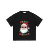 Christmas T-Shirt Black Santa Claus with Sunglasses and Merry Christmas Text Holiday Party Wear