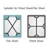 Set of 2 Strong Polyester Bed Sheet Tensioners with Metal Clips Secure Fit Sheets Nonslip Design Bed Sheet Holder Strap