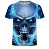 New Skull 3D Digital Printed Casual Men's Short Sleeved T-shirt