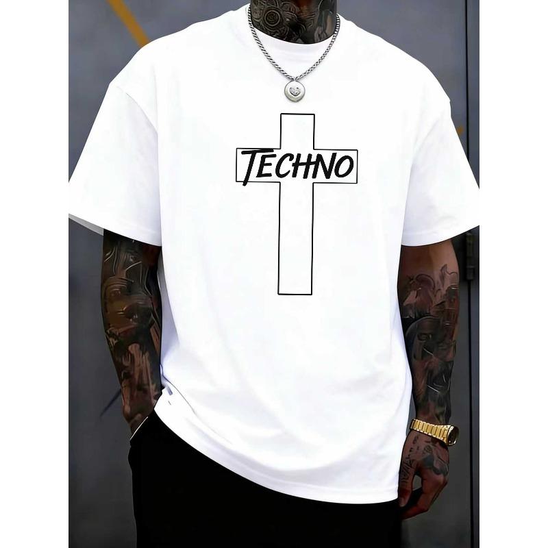 

Мужская футболка с графическим принтом, круглый вырез | Европейский и американский уличный стиль, Мягкая, Средняя эластичность, Обычный крой, Удобная и универсальная S белый