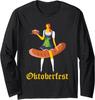 Barmaid Oktoberfest Funny German Dirndl Bratwurst Long Sleeve Tshirt