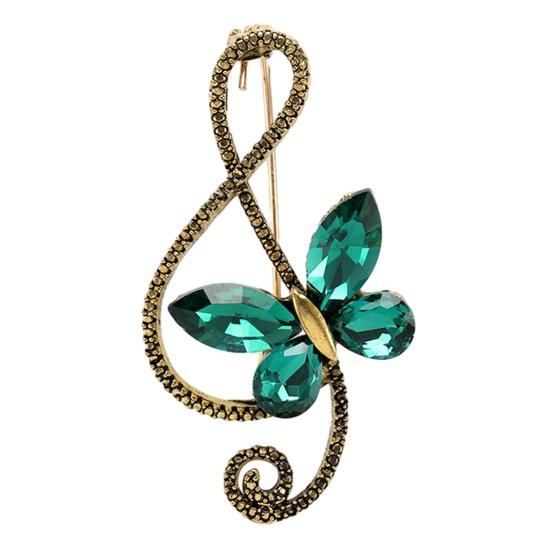 

Брошь-бабочка, нержавеющая, устойчивая к коррозии, сверкающая, яркая, цветная, большая брошь с насекомыми, булавка, ювелирный аксессуар зелёный