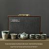 Hand-Painted Chinese Ge Kiln Lotus Rhyme 10-Piece Tea Set