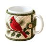 Holiday Quilted Mug Cover Craft Christmas Cozy Sewing Kit, DIY Fabric Kit with Festive Themed Kits Patterns, Sleeve Making for Beginners, Handmade