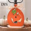 Seasonal Festive Room Ornaments Halloween Indoor Wooden Pumpkin Table Sign, Spooky Tabletop Block Rustic Autumn Centerpiece Tiered Tray for
