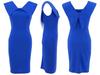 Women's Summer Sleeveless Square Neck Office Dress with Back Zipper and Skirt Slit