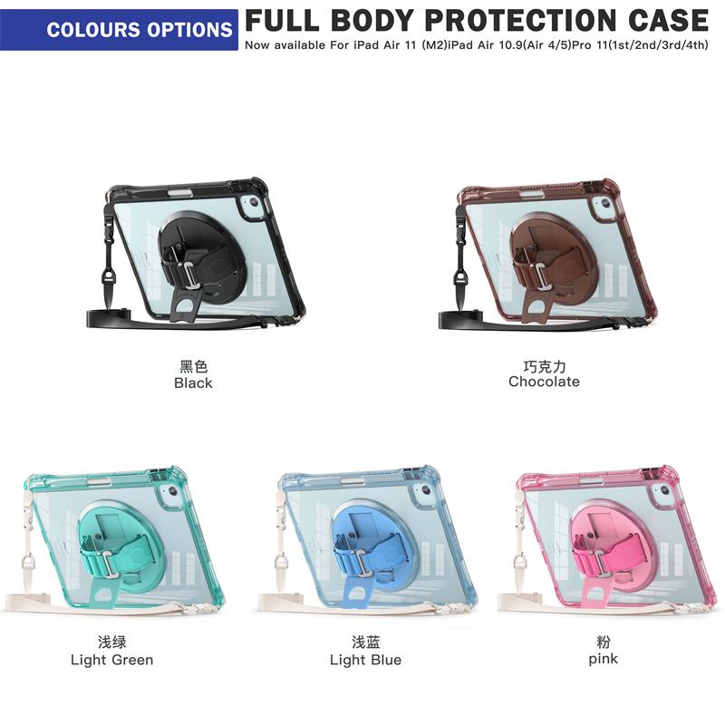 For iPad Air 11 4th 5th 10th 10.9 10.2 9th A16 11th Generation Case Hand Strap Tablet Cover for iPad Pro 11 12.9 13 inch Funda
