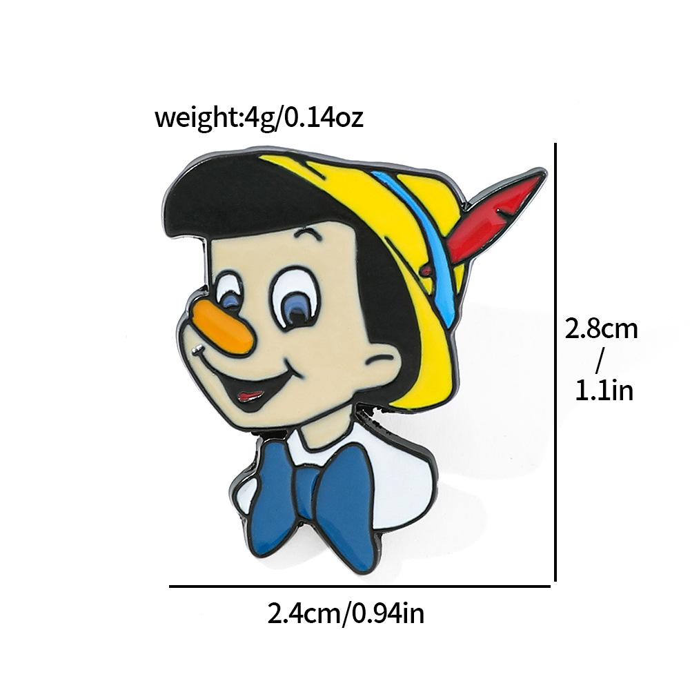Креативная Личность Пиноккио Металлический Значок Кукла Сплав Масляная Капля Брошь Булавка Украшение