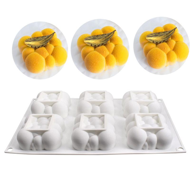 1 Pc Three-dimensional Square Xiangyun Mousse Silicone Cake Mold Cloud Baking Pan Mold DIY Baking, Candle Mold