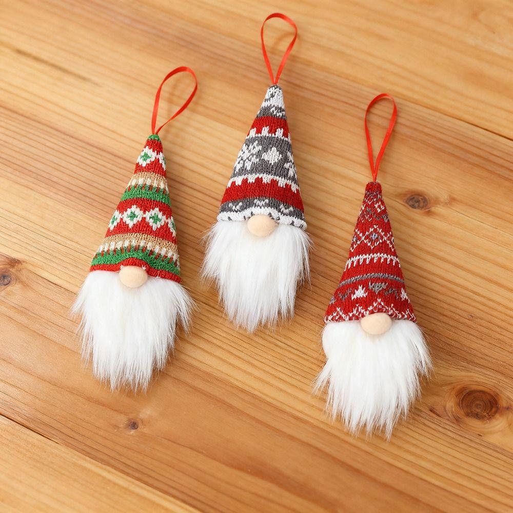 3/6Pcs Creative Christmas Decoration Pendant Faceless Gnomes Knitted Yarn Hanging Pendants Easy To Hang Handmade