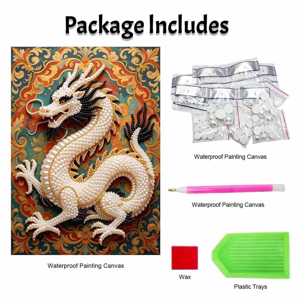 Handmade Exquisite Chinese Dragon Pearl DIY Painting Creative Interior Wall Art Fine Gift For Household Home Space Beautification Elegant Decor