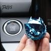 Engine Push Start Button Protector Bulldog Car Stop Cover, Ignition Switch Protective Ring Chrome Plated Shield for Start, Steering Wheel Decor,