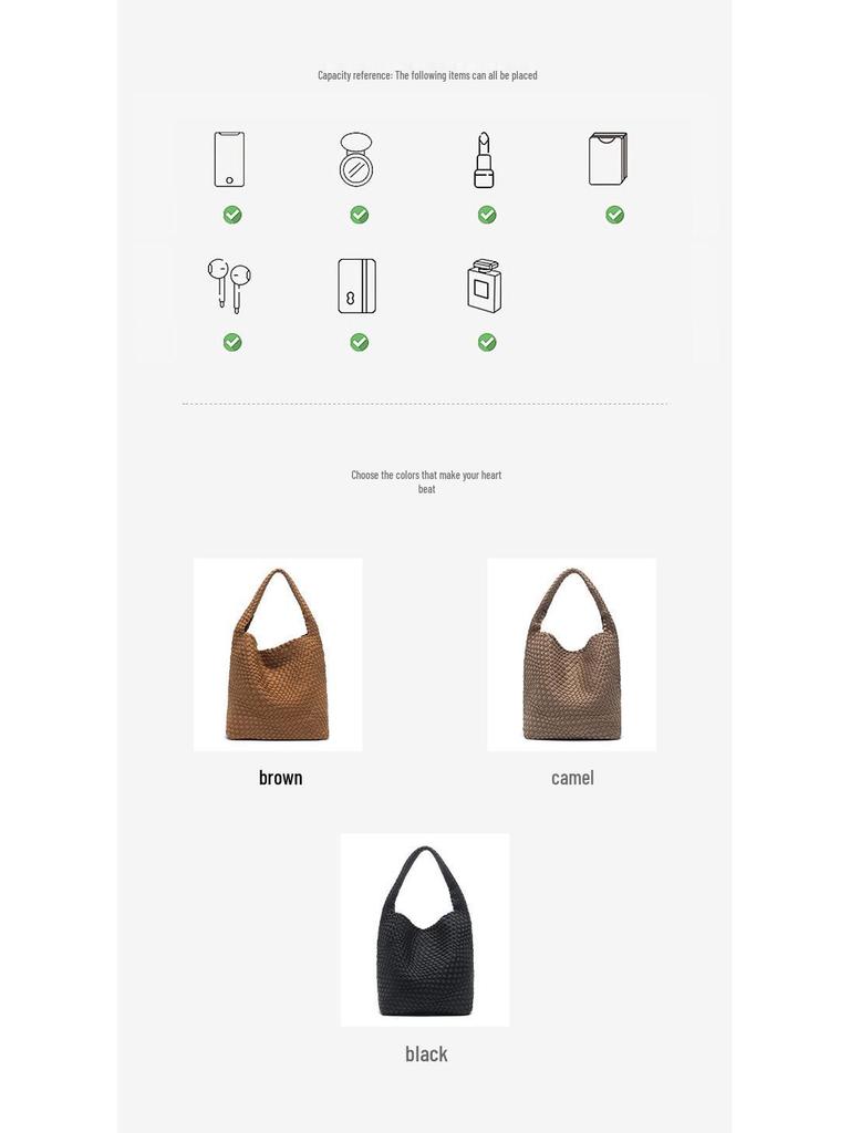 2025 Fashionable Large Capacity Mother-and-Child Hand-Woven Shoulder Bag