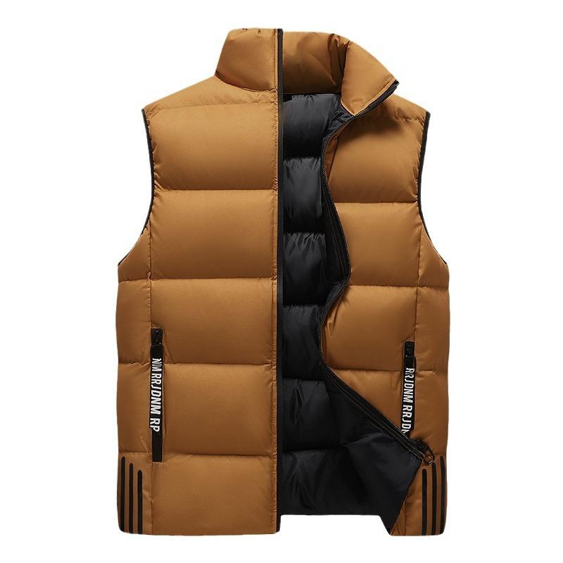 Men'S Solid Color Cotton Vest Thickened Warm Fashion Brand Vest Vest Youth