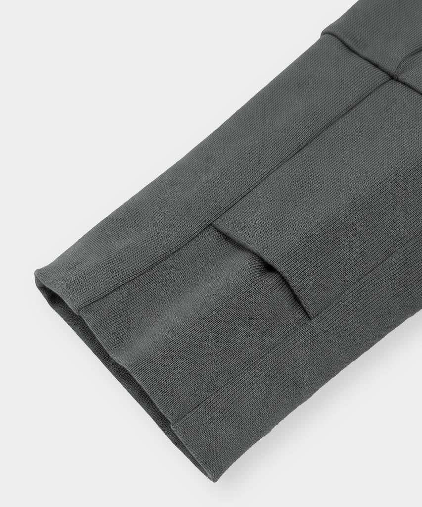 EUGGEN Open Slit Boat Neck Long Sleeve_Gray