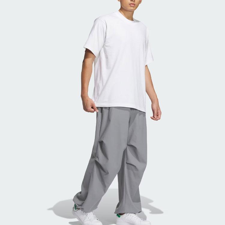 Adidas Originals FW23 Solid Color Drawstring Loose Knit Joggers Men Bottoms Grey IZ1531