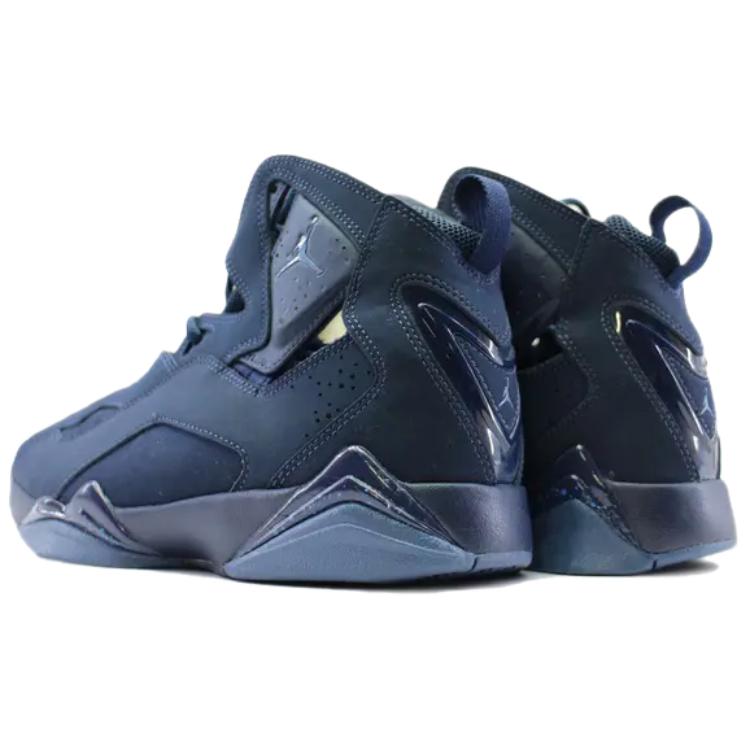 Jordan True Flight Abrasion Resistant High top Vintage Basketball Shoes Men's Dark Blue 342964-405