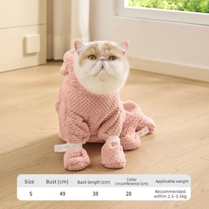 

Quick-Drying Pet Bathrobe Cat Clothing Absorbent Bath Towel Soft Drying Cat Bathrobe Accessories Pet Bath Towel for Dogs Cats