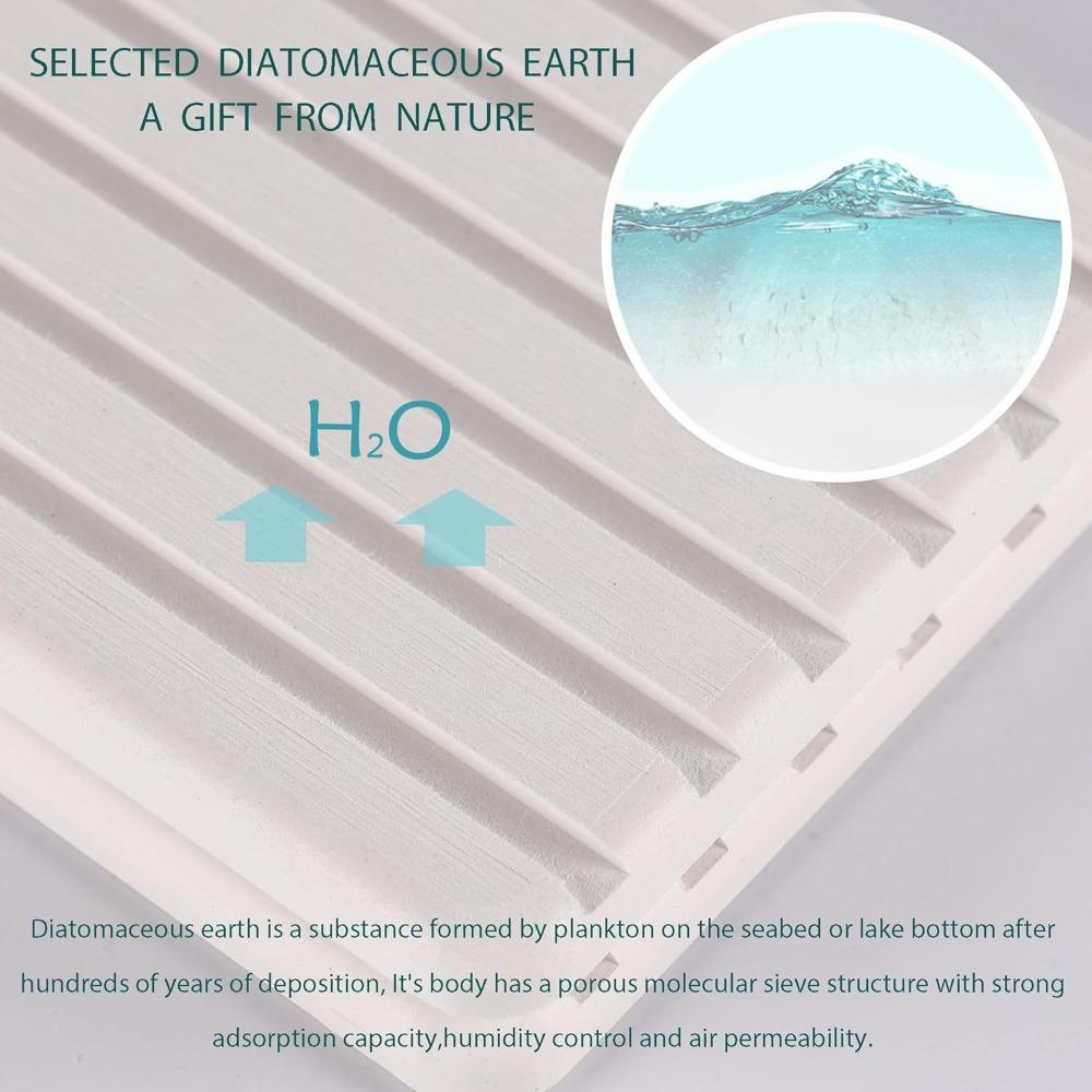 White Rectangle Diatomite Coasters Set Absorbent Stone Mats for Soap Dishes Plants Toiletries Modern Home Decor Fast Drying