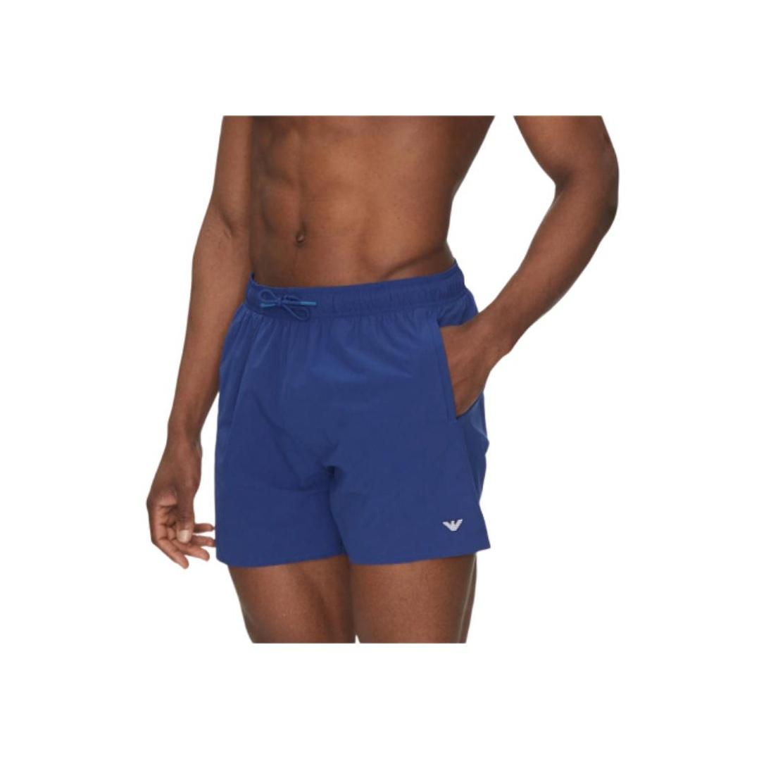 

Emporio Armani Solid Logo Drawstring Beach Shorts Men bottoms Blue EM000583-AF12331-UB093 L